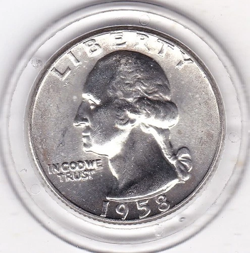 Very  Sharp  1958   D   Washington   Quarter  (90% Silver)  Coin