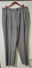 Vintage Evan Picone White  Black Pleated Wool Womens Pants Size 16