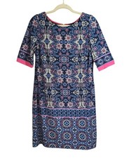 Eliza J Sheath Dress Sz 10 Blue Pink Floral Summer Office Career Date Night