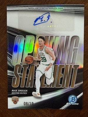 Max Shulga 2025-26 Bowman Chrome Opening Statement Rookie Autograph Black /10