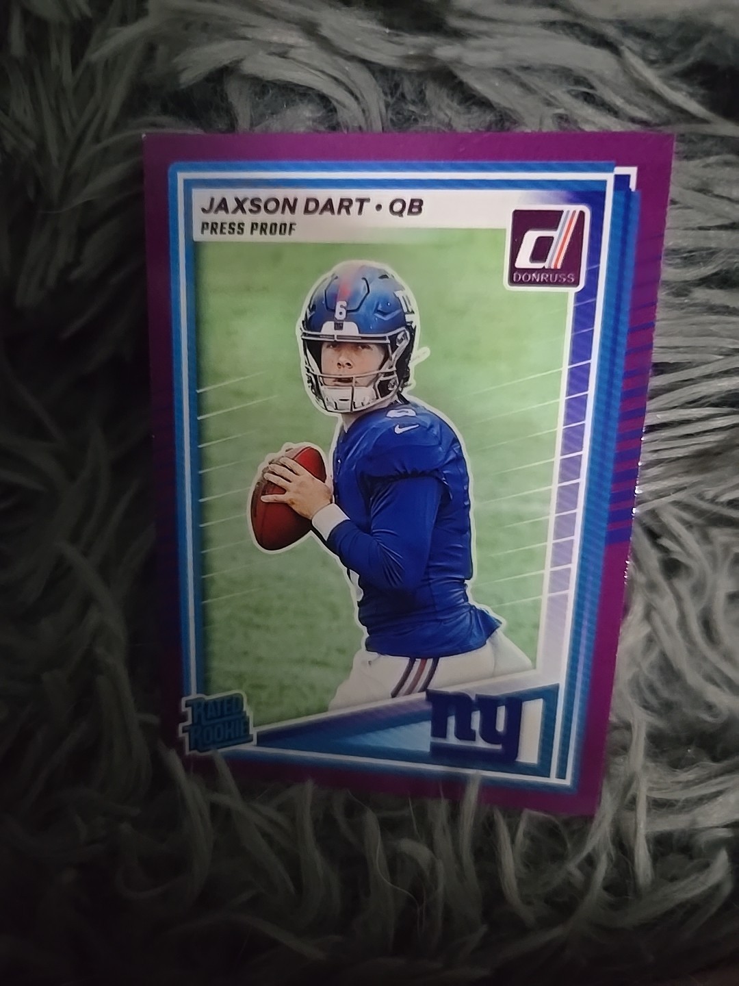 2025 Panini Donruss - Rated Rookie Jaxson Dart #400 Purple Press Proof (RC)