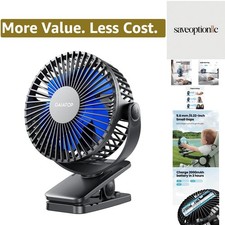 Portable Clip on Fan Battery Operated, Small Powerful 3 Speed Quiet 360  Rota...
