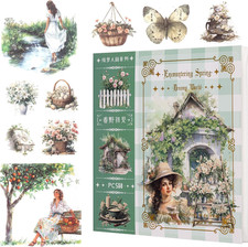 Garden Journal Stickers, 50 Sheets Washi Junk Journaling Sticker Book, Scrapbook