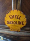 Vintage Shell Gasoline Sign - Clam Shell Porcelain Gas Pump Service Sign