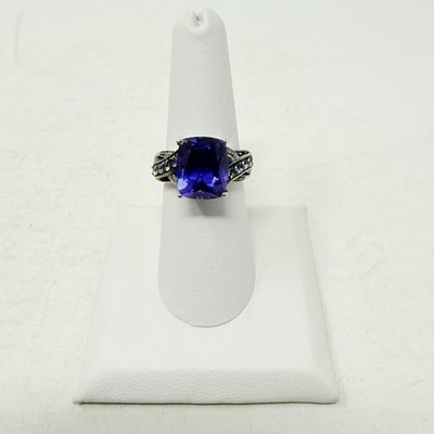 Shop LC Purple Playa Quartz/Catalina Iolite Size 7 Ring in Sterling Silver 5430