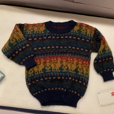 Children  s Peruvian Alpaca Wool Knit Sweater Multicolor Kids Size 4T Toddler Boy