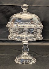 EAPG Adams & Co Apollo Covered Compote Leaf Etch circa 1870-1880s
