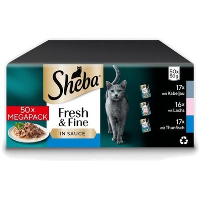 Sheba Katzennassfutter Fisch in Soße Adult 50g Multipack 2500g MSC zertifiziert
