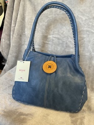 BESSIE SCHULTERTASCHE STAHLBLAU TOP VERKÄUFER ÖFFNET VIEL BREITER WEICHE TASCHE 