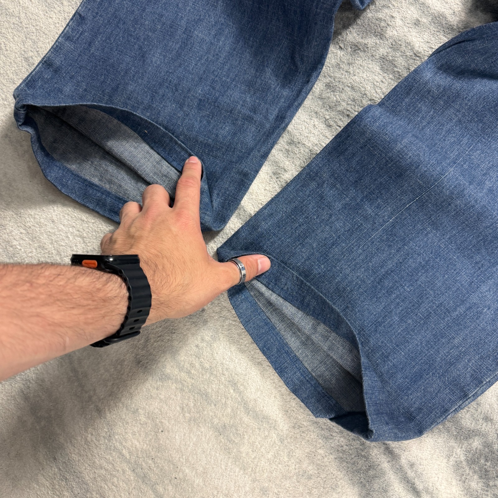 Vintage Yves Saint Laurent YSL 2000's Y2K Blue Denim Baggy Size 38 x 32 Jeans image 4