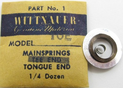 Wittnauer 6W7 6WN ... watch part: tongue end brown mainspring #1 #770