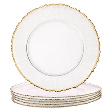 Complete Your Table Setting with our 13-Inch Glass Charger Plate-Set of 6，Han...