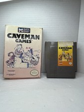 Caveman Games Nintendo NES Original Box Damaged Sun Faded Tested!