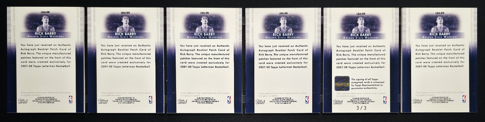 2007-08 TOPPS LETTERMAN RICK BARRY BOOKLET AUTOGRAPH PATCH AUTO X-FRACTOR #/3! view 2