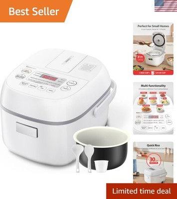 Mini Rice Cooker, 3 Cups Uncooked Small Rice Cooker, Steamer & Warmer, With F...
