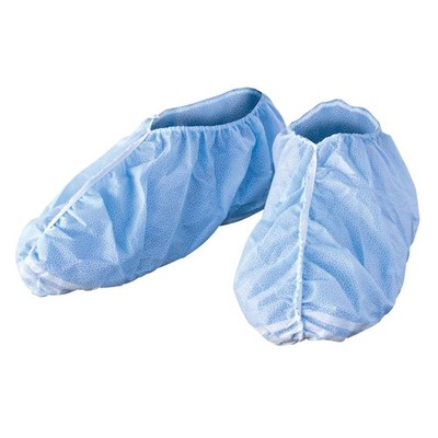 100 Pack Kimtech A8 Certified Shoe Covers with Traction Strips, Blue