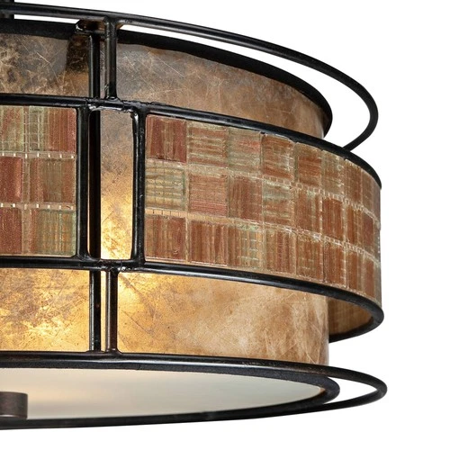 Quoizel Laguna 16" Wide Renaissance Copper Glass Shade Ceiling Light - Picture 7 of 7