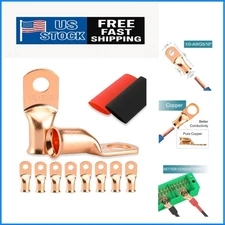 Versatile 8PCS Battery Cable Ends with 5/16 Copper Wire Lugs & Heat Shrink Tubes