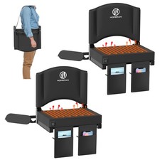 Heated Stadium Seat with Back Support Bleacher Chair 3-Level Heated Cushioned