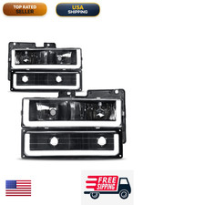 Autosaver88 Led Drl Headlights Assembly Compatible 1990-2000 Chevy Gmc C/K