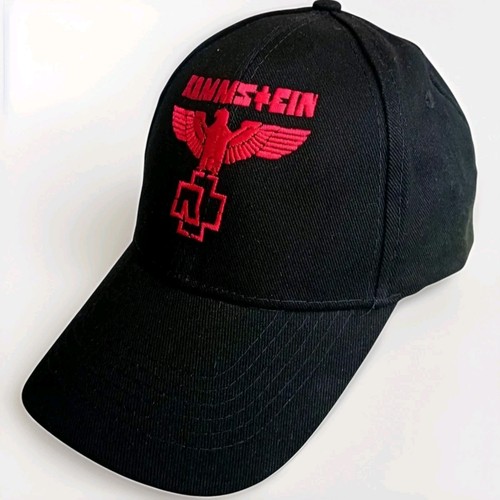 Rammstein Baseball Cap Hat Black Red Eagle Logo Industrial Metal Band Merch Gear