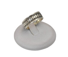 925 Sterling Silver Rope Twist Design Band Ring Size 7.75