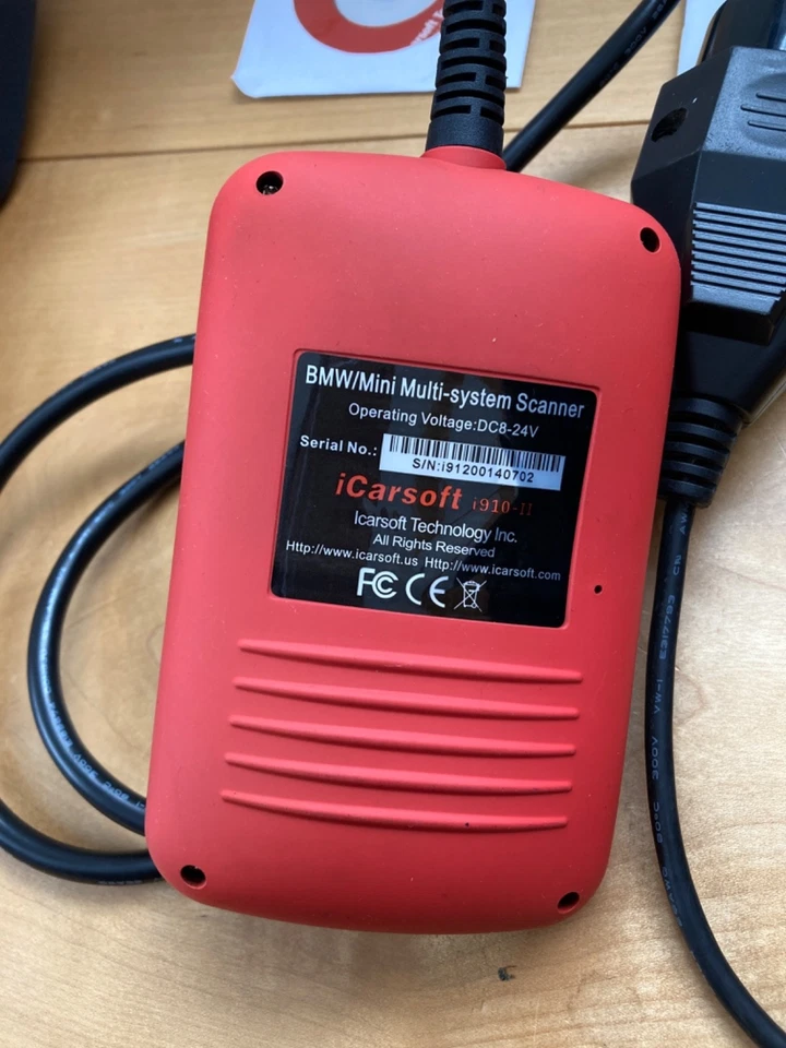 HERRAMIENTA DE DIAGNÓSTICO ICarsoft i910-ii para BMW MINI OBD2 ESCÁNER RESTABLECER SRS CÓDIGOS DE BORRADO Foto 2 de 4