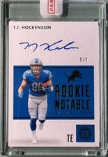 2019 Panini Encased T.J. TJ Hockenson Notable Signatures Emerald Rookie Auto /5