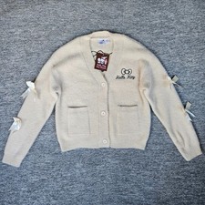 NWT Hello Kitty Friends x Sanrio Women's Medium Graphic Cardigan Cream Sweater