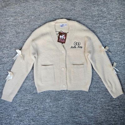 NWT Hello Kitty & Friends x Sanrio Women's Medium Graphic Cardigan Cream Sweater