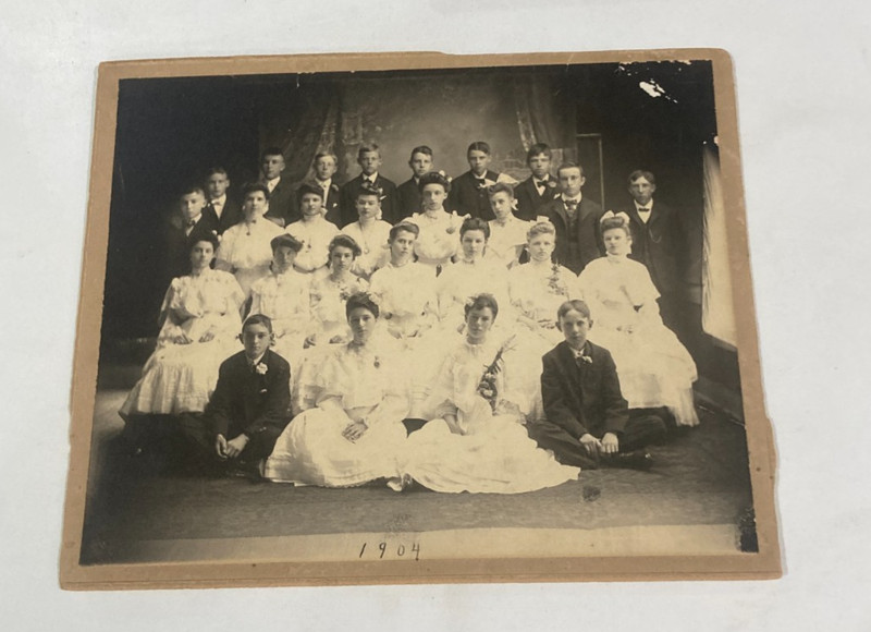 8 1/2 by 10 1/2" West Chicago High School Graduation Cabinet Card Photo 1904