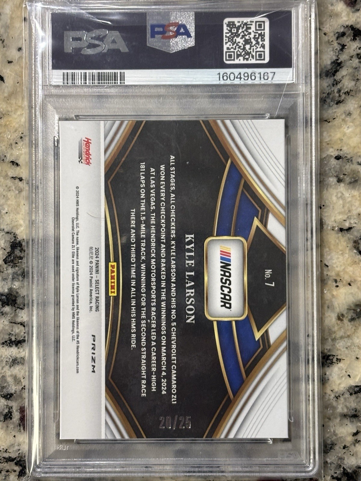 2024 Select #7 Kyle Larson Sights of Victory Tie-Dye Prizm /25 PSA 10 🔥  view 2