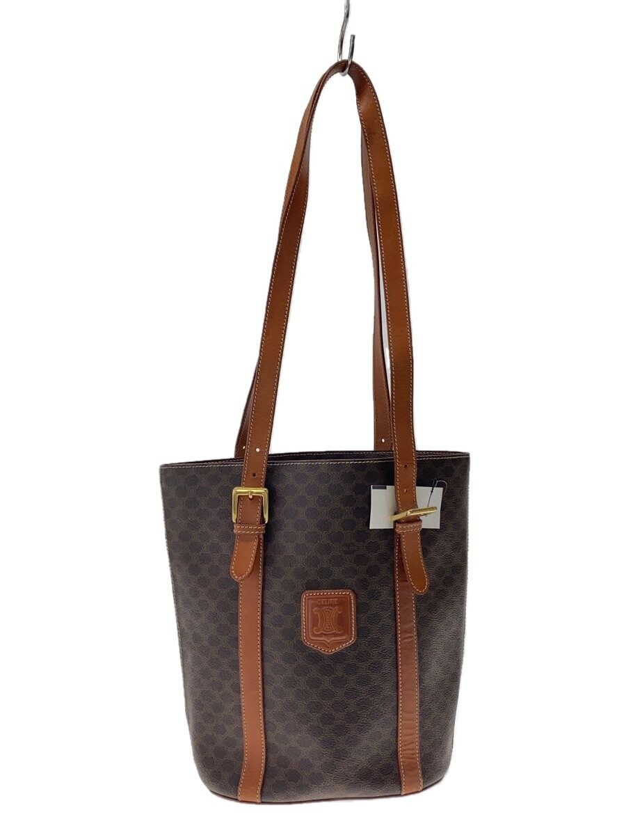 CELINE Leather Tote Bag in BRW All-Over Pattern MC98 2