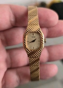 Authentic Seiko Quartz Ladies Watch 2Y00-5700 Japan MS Gold Plated - UNTESTED