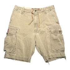 Vintage Abercrombie Fitch Cargo Shorts Mens Size 33 Gray Green Baggy Pockets Y2K