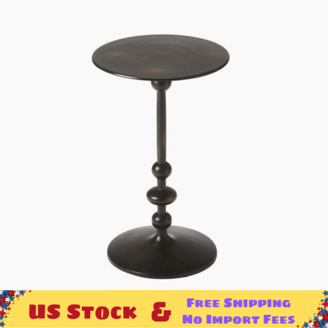 Alexa Pedestal Side Table - Bronze