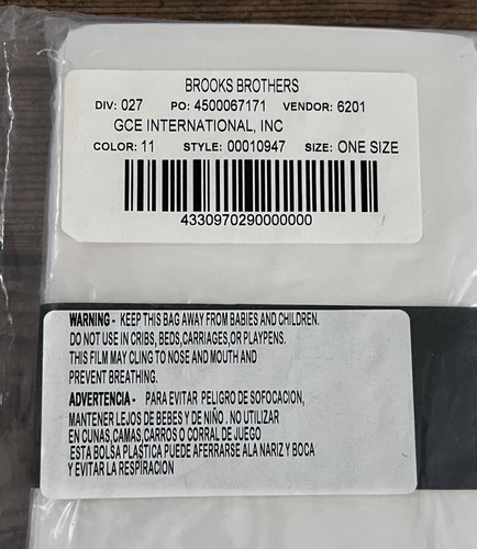 NEW Brooks Brothers “346” Bakers Half Dozen 7 100% Cotton White Handkerchiefs - Picture 6 of 6