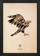 Adler Silhouette gerahmtes Wandbild Poster Leinwanddruck Bild