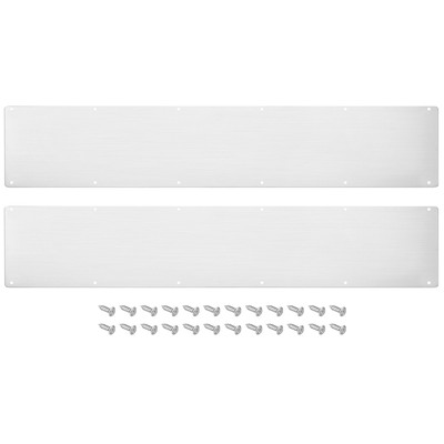 2pcs 6 x 34 Inch Aluminum Door Kick Plate for Exterior Front Door Silver