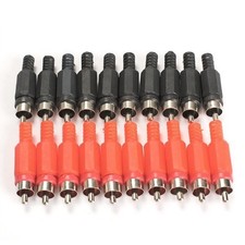 Honbay 20PCS Solder RCA Plug Male Audio Video Adapter Connector balck,orange