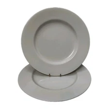 2 Pier 1 New Essentials Classic White Porcelain Dinner Plates CHARGERS 13" 