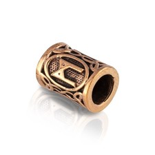 MANNAZ - Bronze Futhark Haar Bartperle German...