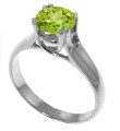 Bague péridot naturel 1,1 carat argent sterling 925, bijou solitaire vert pour femme