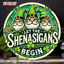 Rustic Shenanigans Metal Sign Leprechaun St Patricks Day Farmhouse Decoration