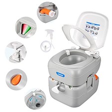 Portable RV Toilet, Camping Toilet Porta Potty, 5.8 5.8 Gal-Standard Large