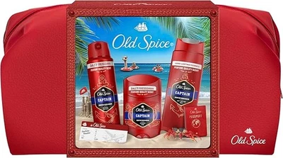 Old Spice Travel Bag Gift Set – Captain Deodorant Stick, Spray & Shower Gel