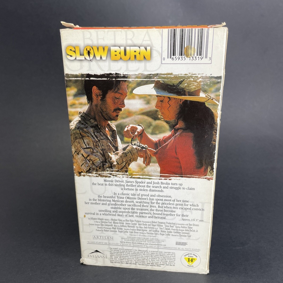 Slow Burn (VHS, 1999) Thriller, Minnie Driver, James Spader, Josh