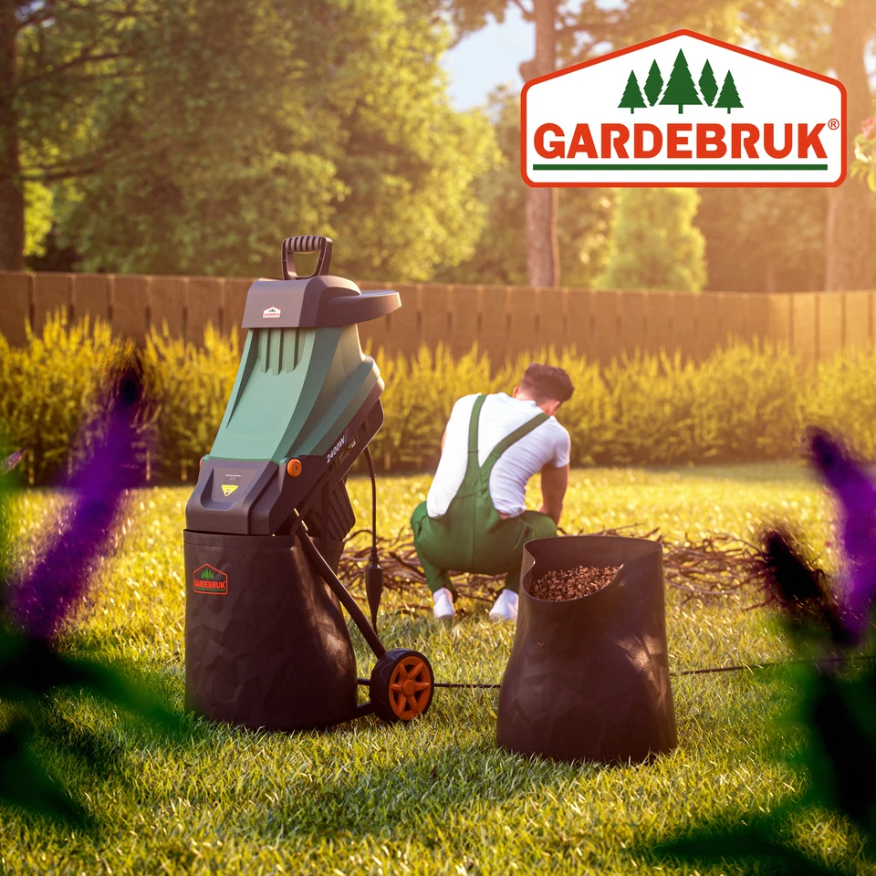 GARDEBRUK Messerhäcksler 3100 W max 45 mm Aststärke Elektrisch 2x 50L Fangbeutel - Bild 2 von 4