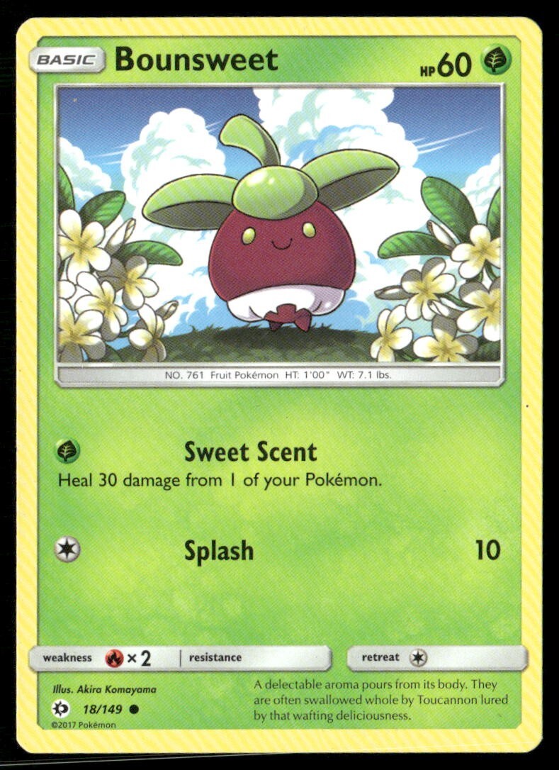 2017 Sun & Moon Set Pokemon Card 018  Bounsweet LP