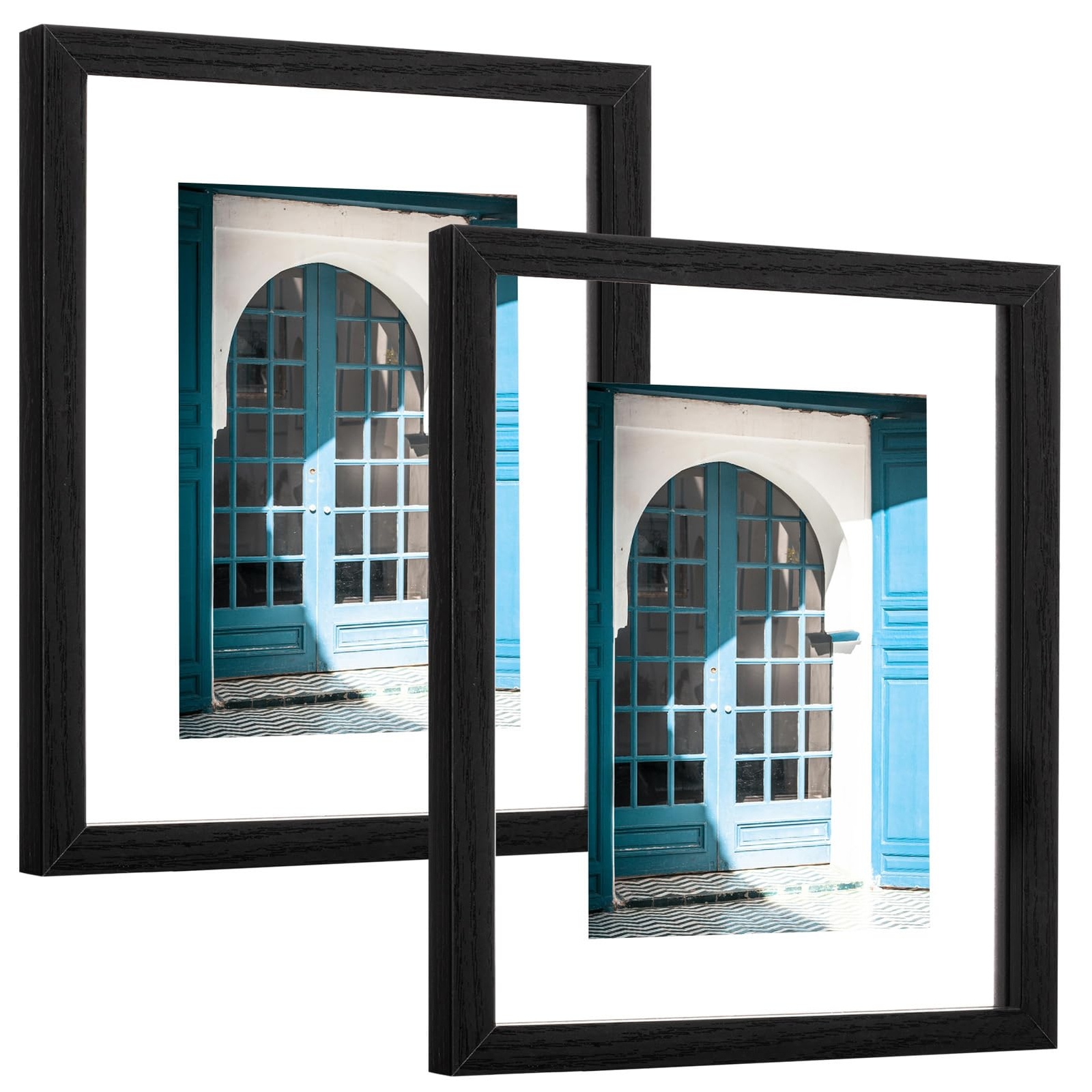 8x10 Floating Picture Frames Set of 2, Clear Double Glass Picture Frames for ...
